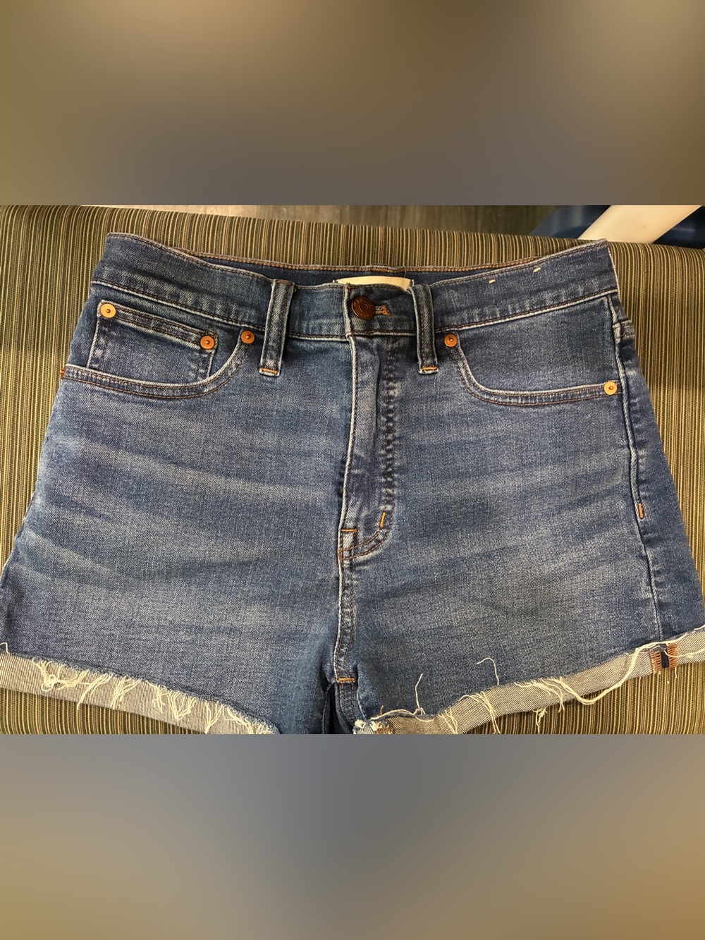 Madewell Women's Blue high rise Denim Shorts 28 festival